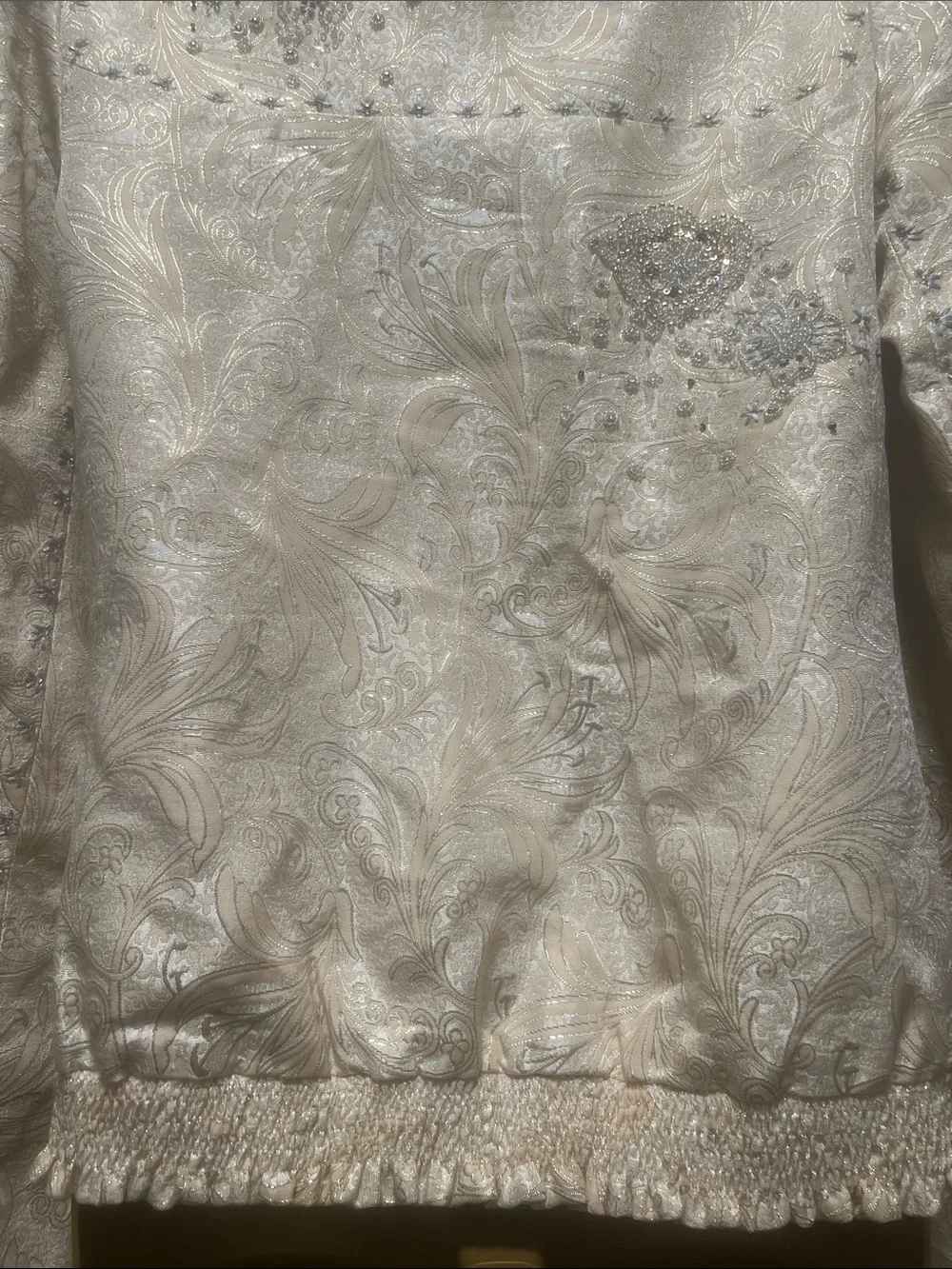 American Retro Ivory Embroidered Blazer Jacket (Bin 6-021)